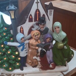 Vintage 1960'sChristmas Village Figurine with LED Lights